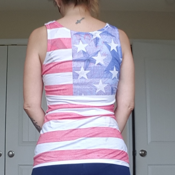 Prarie Rose Tops - ⚡BOGO $5 tops. Patriotic embellished tank shirt.
